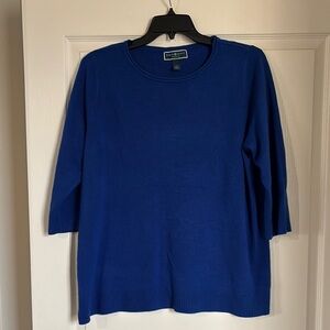 Karen Scott Women's Blue Crew Neck Sweater